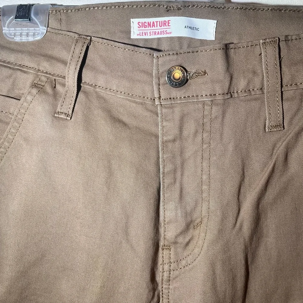 Signature By Levi Strauss Straight Jeans 28x30 Brown Denim Cotton Stretch A61